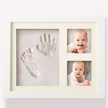 [100165] Newborn Baby & Pet Photo Frame With Clay Mould Hand - 1 Clay + 2 Photo