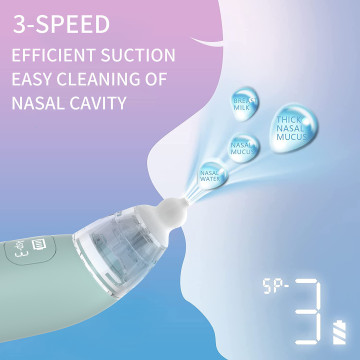 [100523] Rechargeable Baby Nasal Aspirator Mucus Nose Suction Cleaner - Aqua