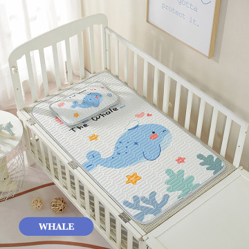 [4569W] Urban Infant Tot Latex Sleeping Mat + Buckwheat Husk Pillow (Whale)