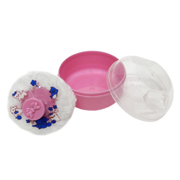 [600597] Fluffy Powder Puff W/Case - Blue