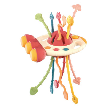 [604373] Montessori Educative Learning Pull String Sensory Toys UFO (2 Colour Option)