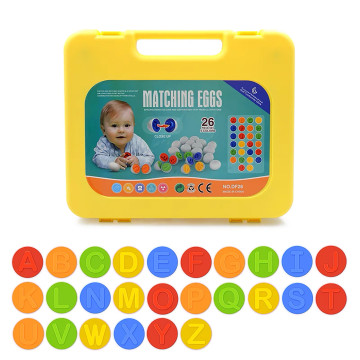 [617090] Montessori Educative Matching 26pcs Eggs for Kids with Yellow Holder - Alphabet