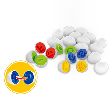 [617090] Montessori Educative Matching 26pcs Eggs for Kids with Yellow Holder - Alphabet