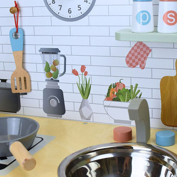 [TJ250] Wooden Kids Toys Gourmet Chef Kitchen Set